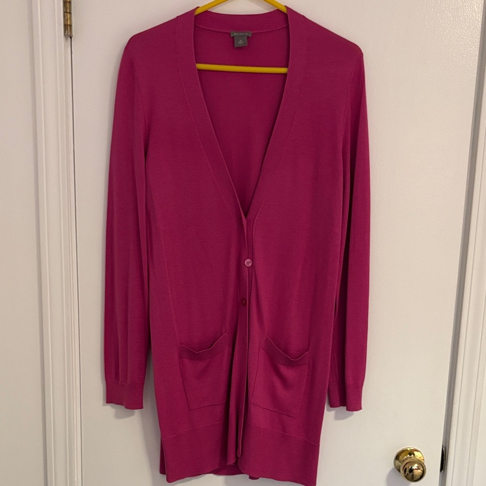Pink Women's Midi Cardigan Sweater